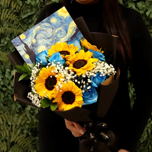 Buquê de Girassóis Noite Estrelada Van Gogh - Image 2